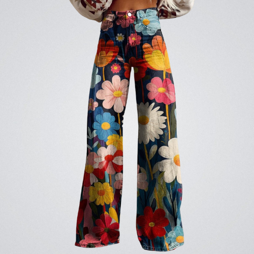 FLEUR™ - Chic Floral Wide-Leg Pants