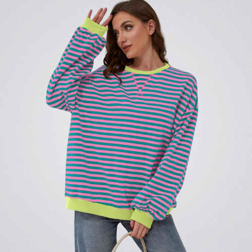 ROXANNE™ - Striped Oversized Sweatshirt