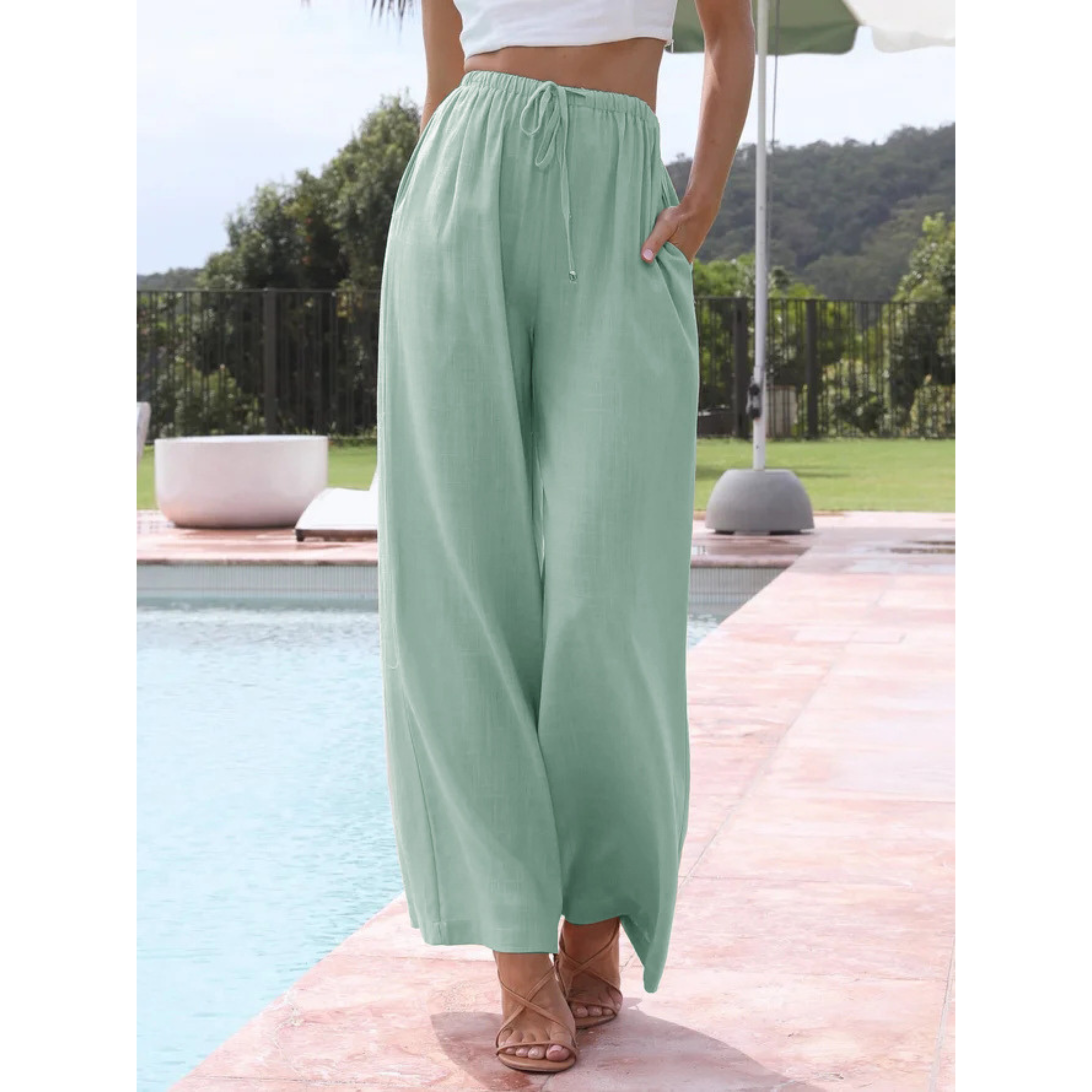 VIRENA™ – Relaxed Lightweight Wide Leg Summer Trousers