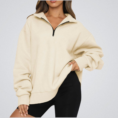TENLEY™ - Casual Oversized Half Zip Long Sleeve Sweatshirt