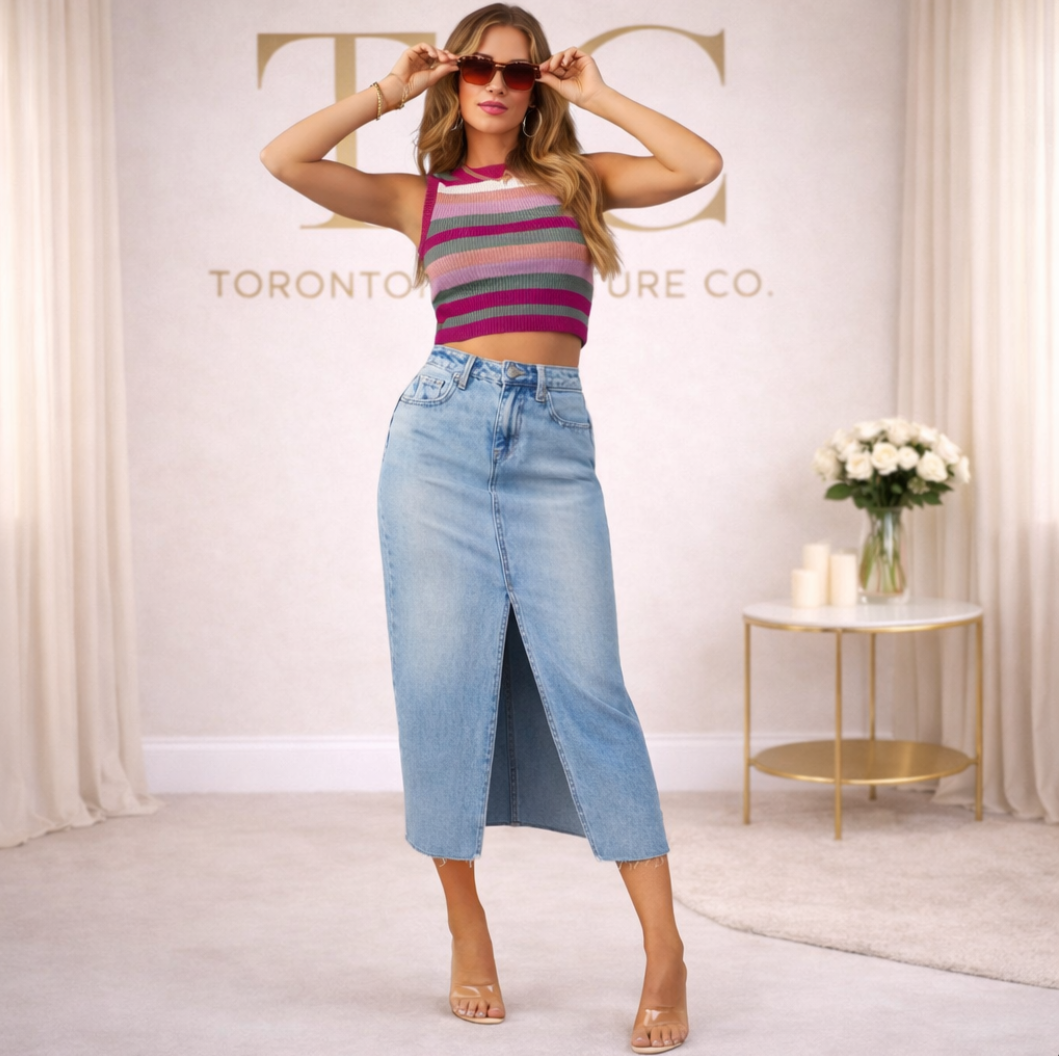 DENISE™ – Classic High-Waist Denim Skirt