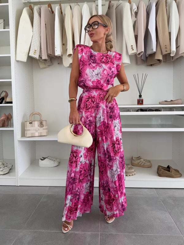 Evelyn™ Elegant 2-Piece Set | Flowing Top and Pleated Trousers